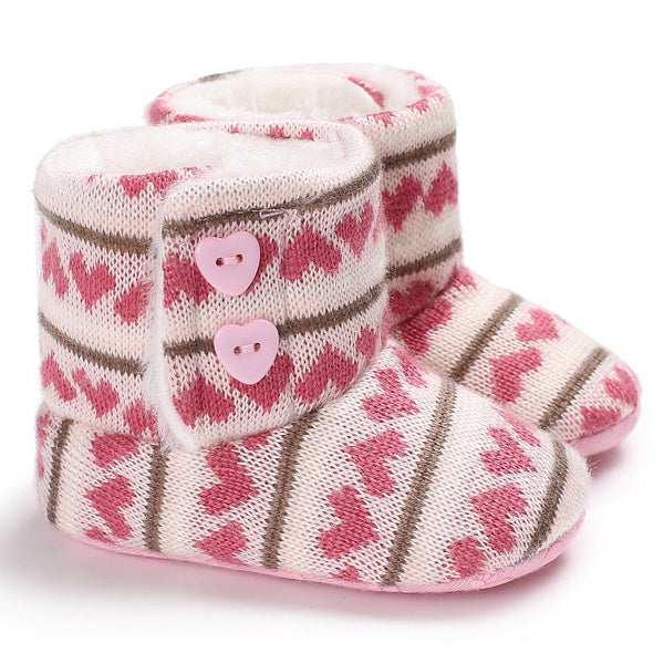 
                  
                    Winter Knit Booties- Pink Hearts
                  
                