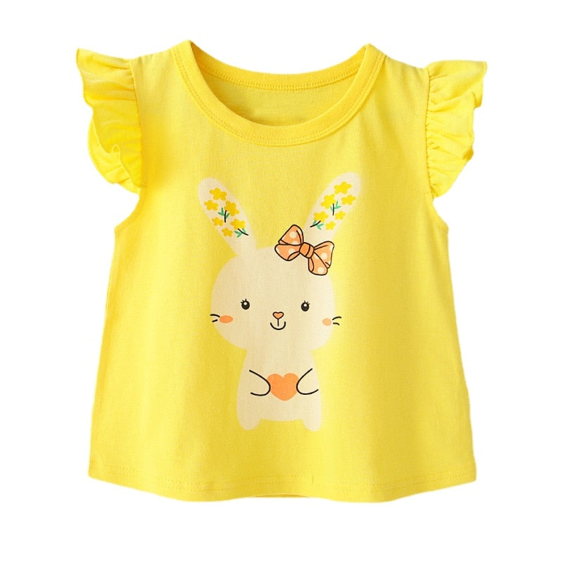 
                  
                    Kids T-shirts Girls Summer Unicorn Clothes Baby T Shirts Children Ruffle Sleeve Clothing Graphic T-shirt Tee
                  
                