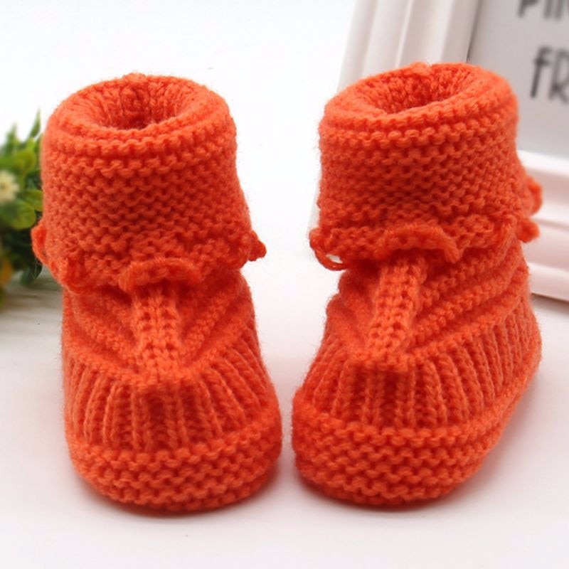 
                  
                    Infant Knit Fleece Boots- Orange
                  
                