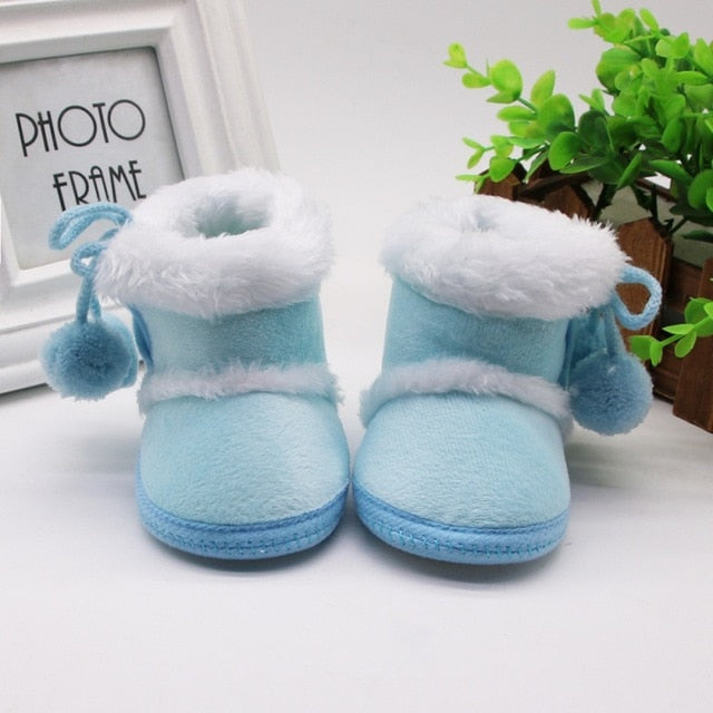 Laced Fur Booties - Blue