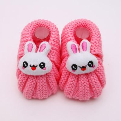 Newborn Knitted Wool Shoes - Pink