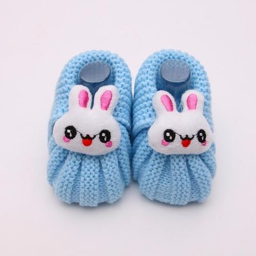 Newborn Knitted Wool Shoes - Blue