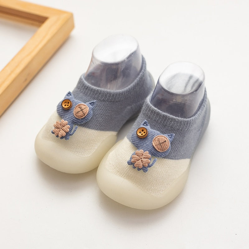 Cute Cat Sock Shoes - Navy Blue