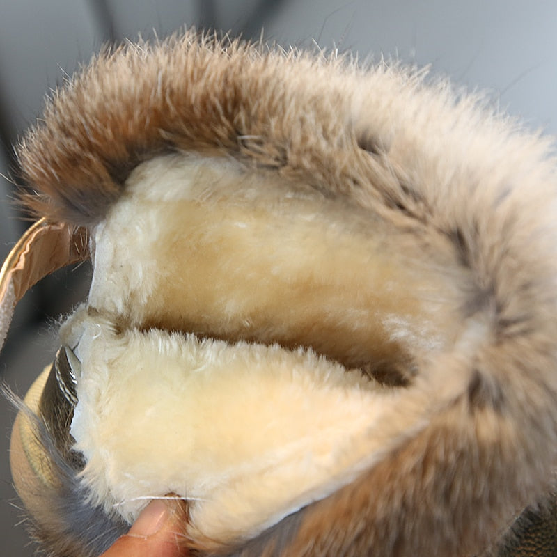 
                  
                    Rabbit Fur Cotton Boots - Brown
                  
                